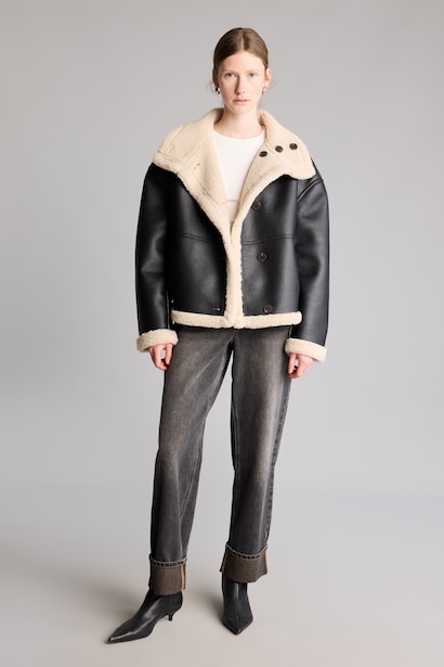 Regular Fit Faux Leather Jacket Faux Leather Jacket