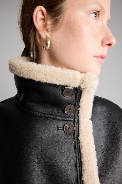 Regular Fit Faux Leather Jacket Faux Leather Jacket