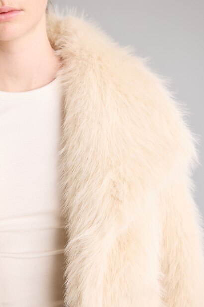 Regular Fit Fur Coat Faux Fur