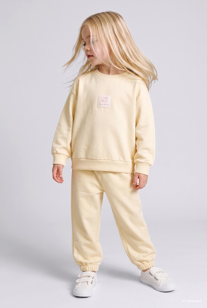 %100 Pamuk Regular Fıt Baskılı 2'li Pijama Takımı Kız Bebek