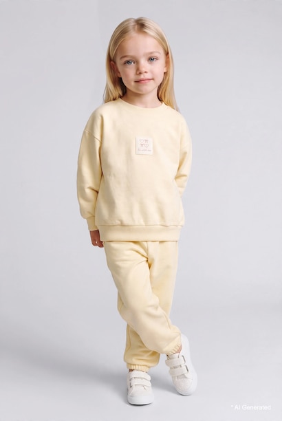 %100 Pamuk Regular Fıt Baskılı 2'li Pijama Takımı Kız Bebek