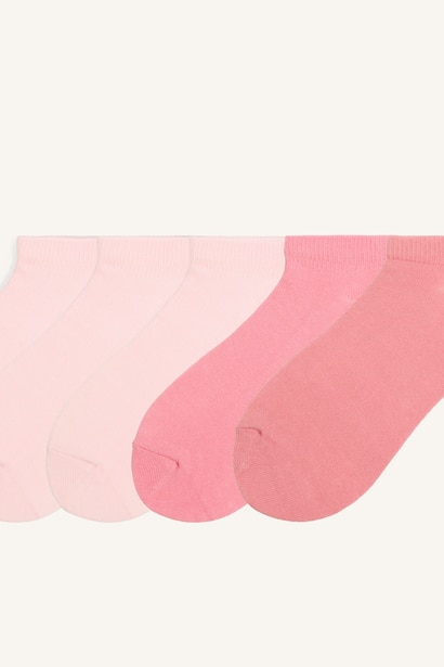 Girl 5 Piece Cotton Low Cut Socks