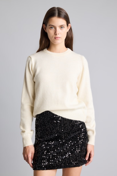 Flared Fit Regular Waist Sequin Mini Skirt