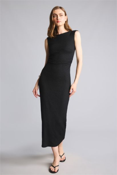 Bodycon Vücudu Saran Midi Elbise