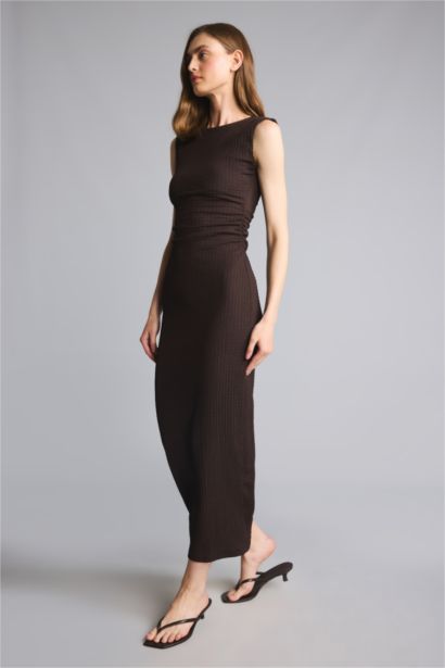 Bodycon Vücudu Saran Midi Elbise
