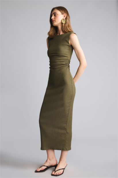 Bodycon Vücudu Saran Midi Elbise