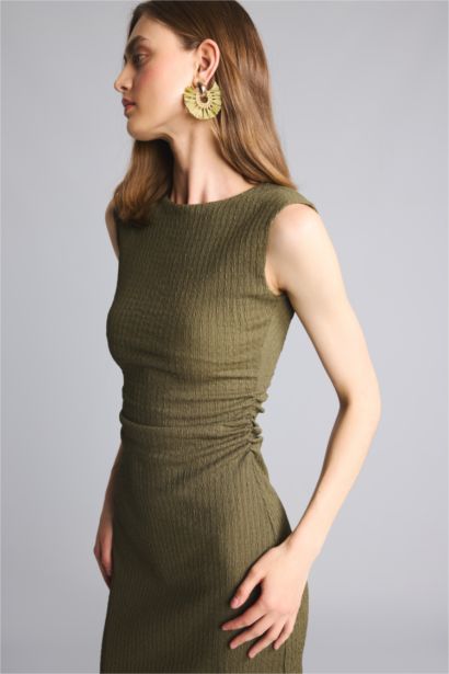 Bodycon Vücudu Saran Midi Elbise