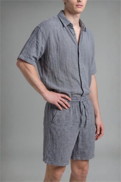 %100 Pamuk Relaxed Fit Bermuda Şort