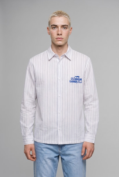 Boxy Fit Striped Long Sleeve Shirt