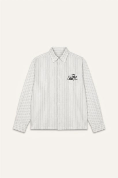 Boxy Fit Striped Long Sleeve Shirt