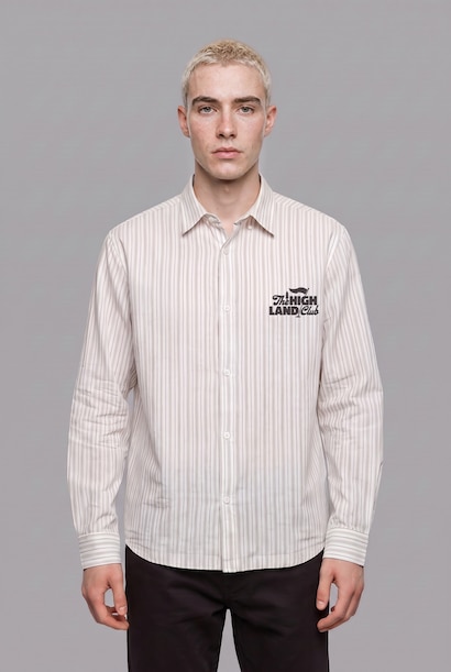 Boxy Fit Striped Long Sleeve Shirt