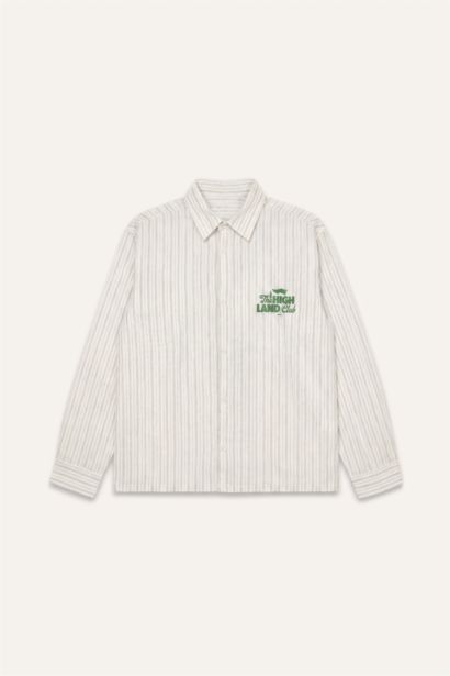 Boxy Fit Striped Long Sleeve Shirt