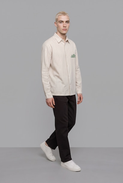 Boxy Fit Striped Long Sleeve Shirt