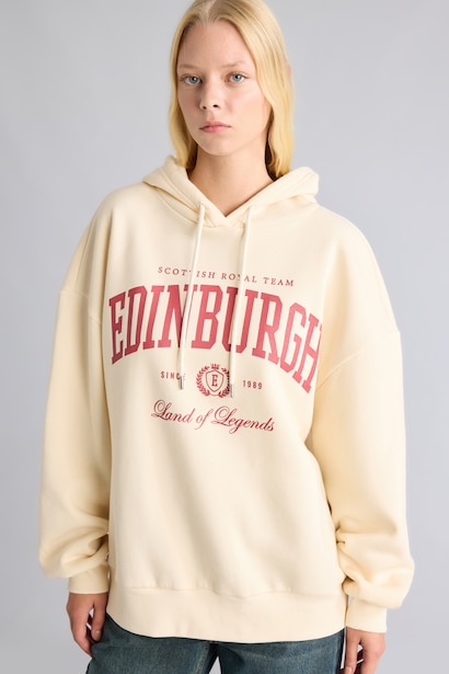 Oversize Hooded Printed Hoodie