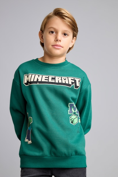 Regular Fit Minecraft Licensed Crew Neck Sweatshirt