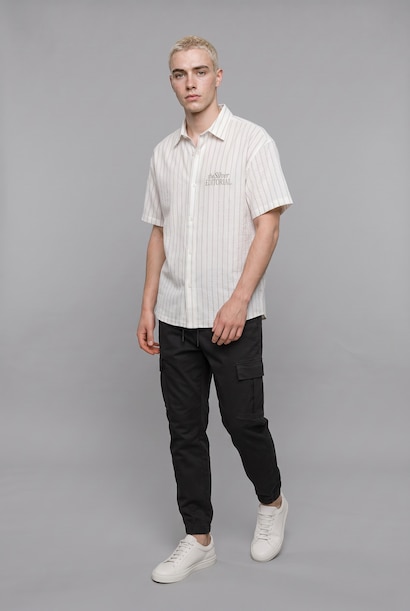 Boxy Fit Crinkle Short Sleeve Shirt