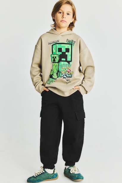Minecraft Baskılı Sweatshirt Erkek Çocuk