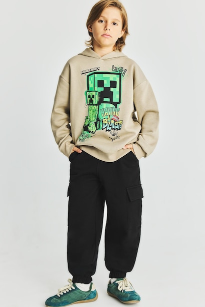 Regular Fit Minecraft Licensed Crew Neck Sweatshirt