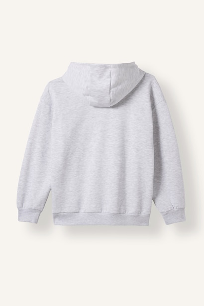 Overshirt Fit Kapüşonlu Baskılı Sweatshirt