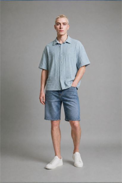 Boxy Fit Muslin Short Sleeve Shirt