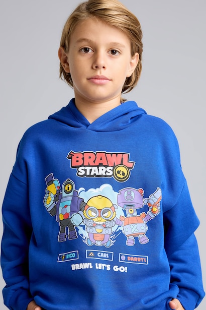 Brawl Stars İçi Yumuşak Tüylü Kalın Sweatshirt Erkek Çocuk