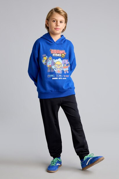 Brawl Stars İçi Yumuşak Tüylü Kalın Sweatshirt Erkek Çocuk