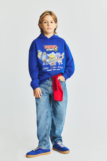 Brawl Stars İçi Yumuşak Tüylü Kalın Sweatshirt Erkek Çocuk