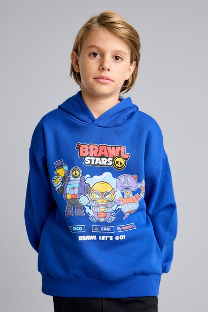 Brawl Stars İçi Yumuşak Tüylü Kalın Sweatshirt Erkek Çocuk