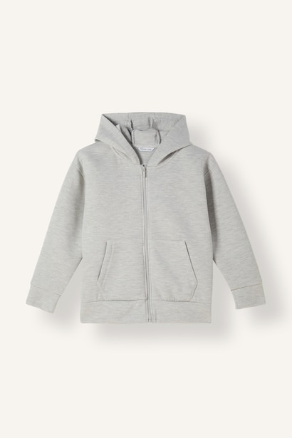 Fermuarlı Kapüşonlu Basic Sweatshirt Sweatshirt Hırka