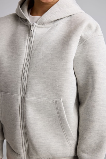 Fermuarlı Kapüşonlu Basic Sweatshirt Sweatshirt Hırka