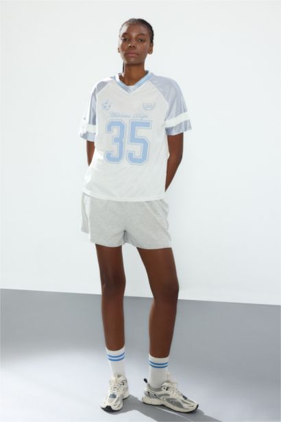 Oversize Fit Tulle Short Sleeve T-Shirt