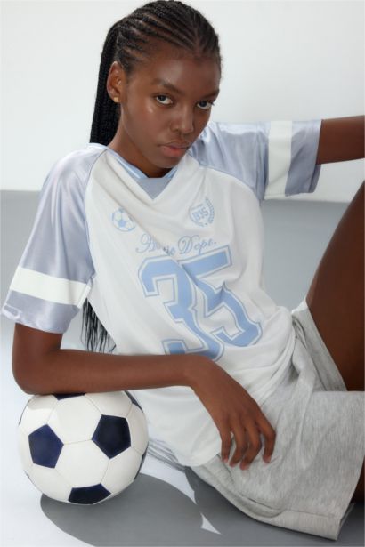Oversize Fit Tulle Short Sleeve T-Shirt