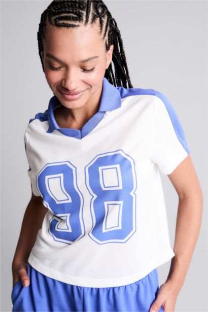 Tulle Short Sleeve Polo T-Shirt