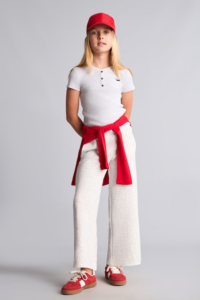 Fitilli Wide Leg Pantolon Kız Çocuk