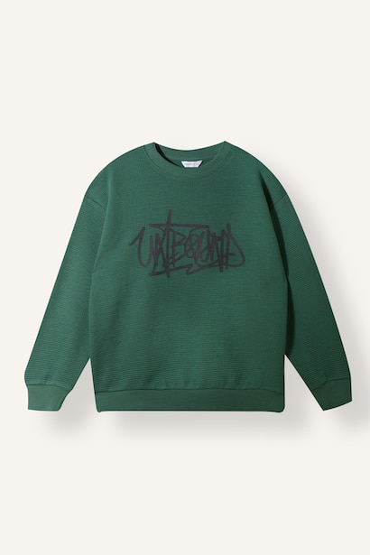 Oversize Baskılı Sweatshirt Erkek Çocuk