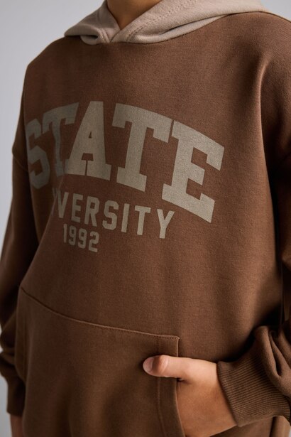 Kapüşonlu İçi Yumuşak Tüylü Kalın Sweatshirt Erkek Çocuk