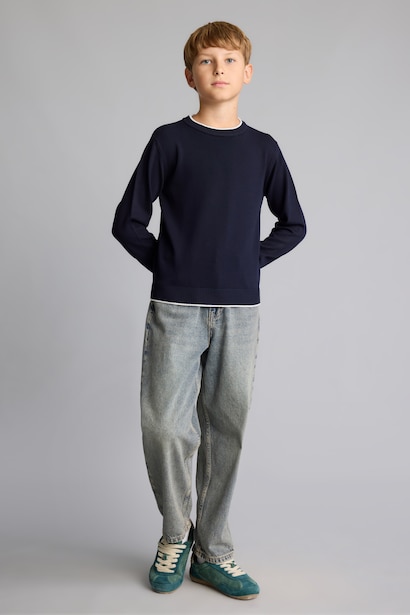 Boy Regular Fit Crew Neck Pullover