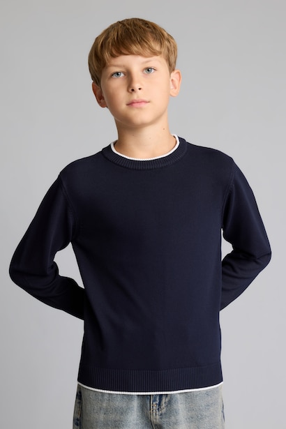 Boy Regular Fit Crew Neck Pullover