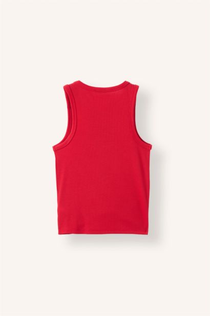 Slim Fit Animal Camisole Crew Neck Tank Top