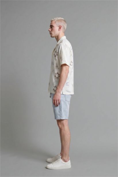 Regular Fit Elastic Waist Denim Shorts