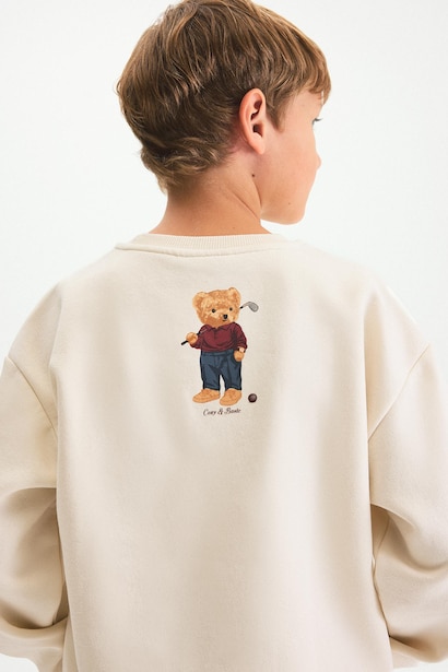 Oversize Ayıcıklı Sweatshirt Erkek Çocuk