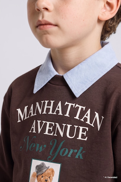 Man 2 piece Oversize Fit Shirt Collar Animal Set