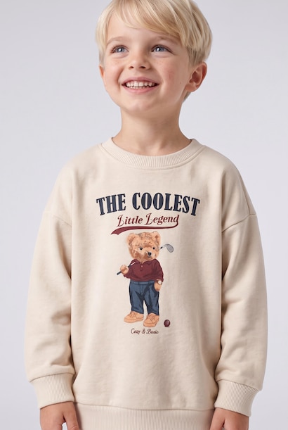 Oversize Fit Crew Neck Sweatshirt