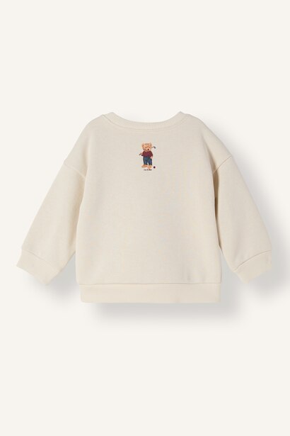 Oversize Ayıcık Baskılı Sweatshirt Erkek Bebek