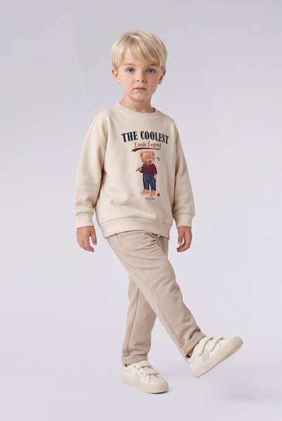 Oversize Fit Crew Neck Sweatshirt