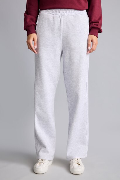 Elastic Waist Straight Fit Thick Fabric Sweatpants