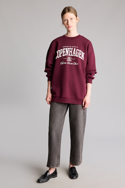 Oversize Baskılı Sweatshirt