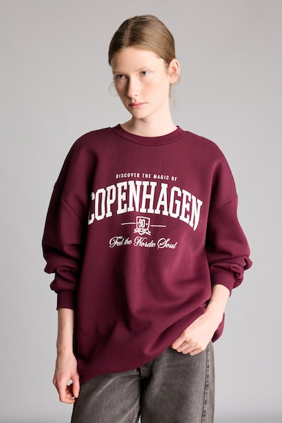 Oversize Baskılı Sweatshirt