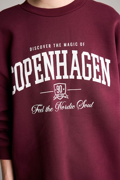 Oversize Baskılı Sweatshirt