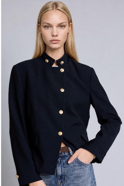 Regular Fit тік жағалы блейзер куртка